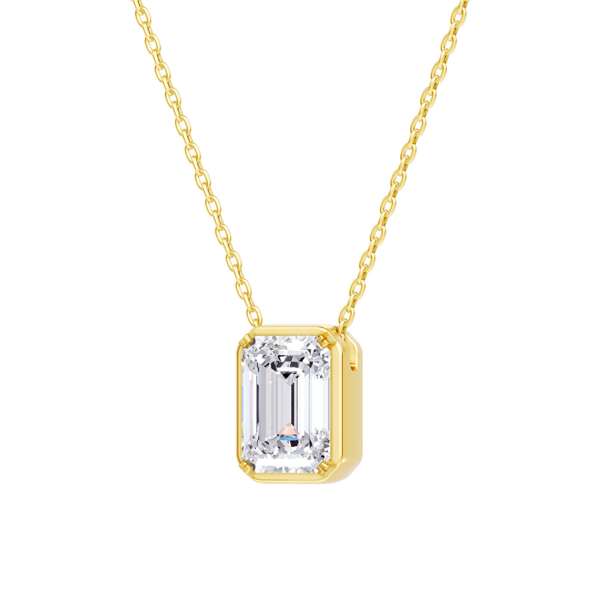 shop bezel set diamond necklace